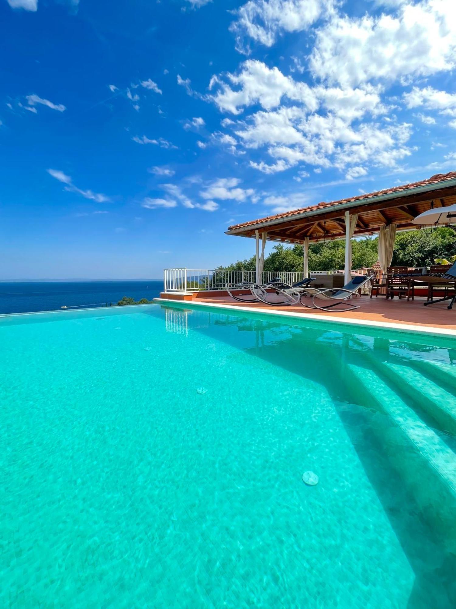 Villa Lovran - 150M To The Beach - Infinity Pool - Incredible Sea View - Fitness Room 外观 照片